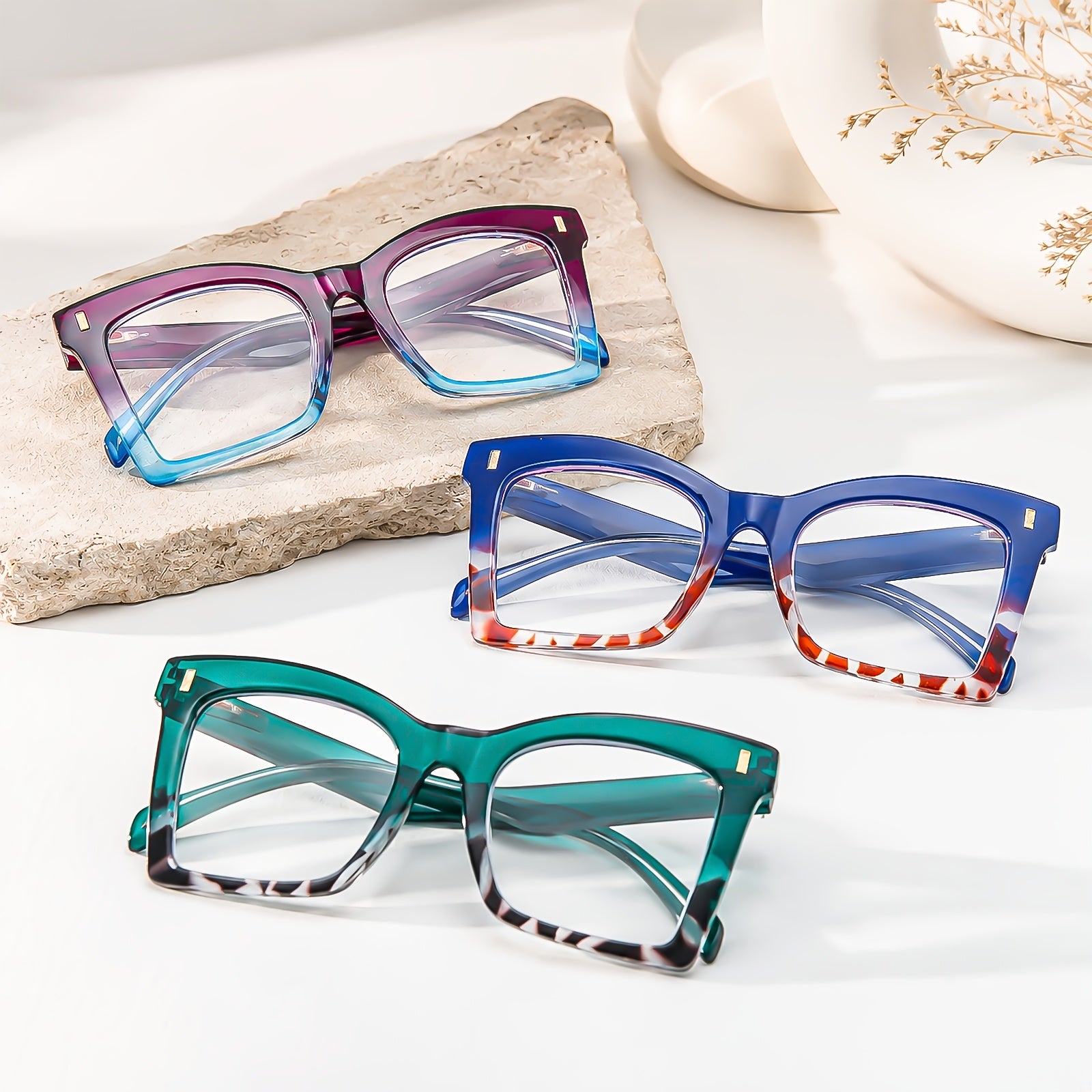KERECSEN 5 Pairs Large-frame Blue Light-blocking Readingglasses In Stylish Colors, Featuring Spring Hinges Thatsuit A Various Face Shapes. The Premium Blue Light-blocking Lenses Effectively Relieve Eye Strain