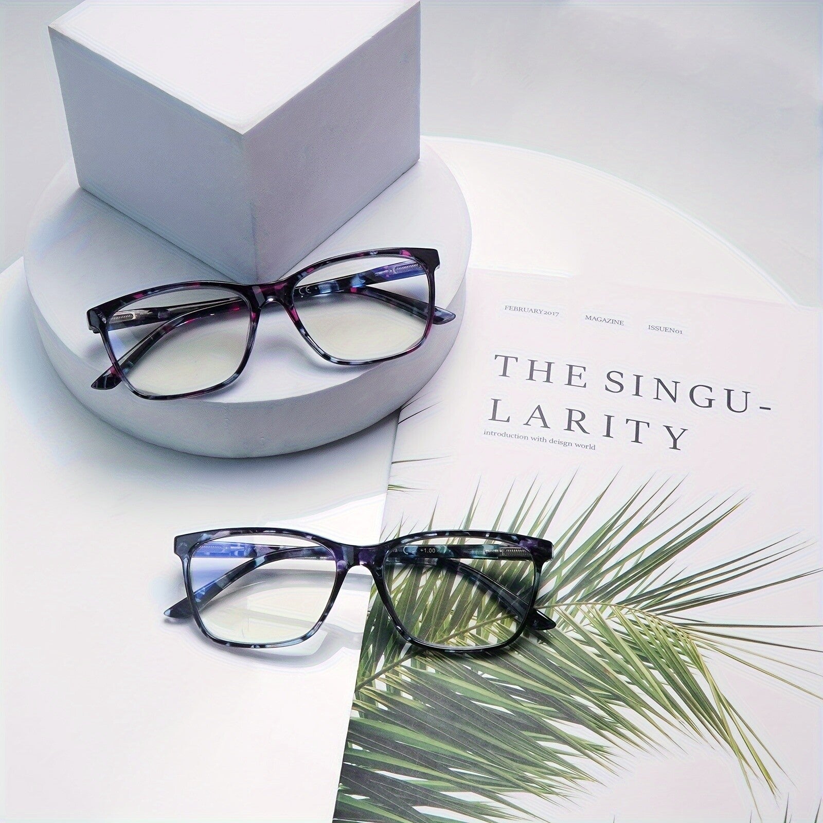 2 Pack Progressive Multifocal Computer Glasses Women Men Blue Light Blocking Reading Glasses Spring Hinge Readers