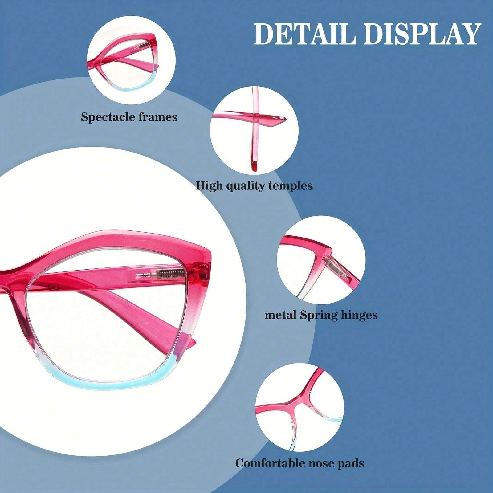 4 Pack Reading Glasses Blue Light Blocking for Women Butterfly Frame Computer Readers with Spring Hinges Anti Glare Eyestrain