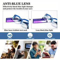 4-Pack Readers for Women Oprah Style Square Reading Glasses with Spring Hinge Blue Light Blocking for Men Ladies