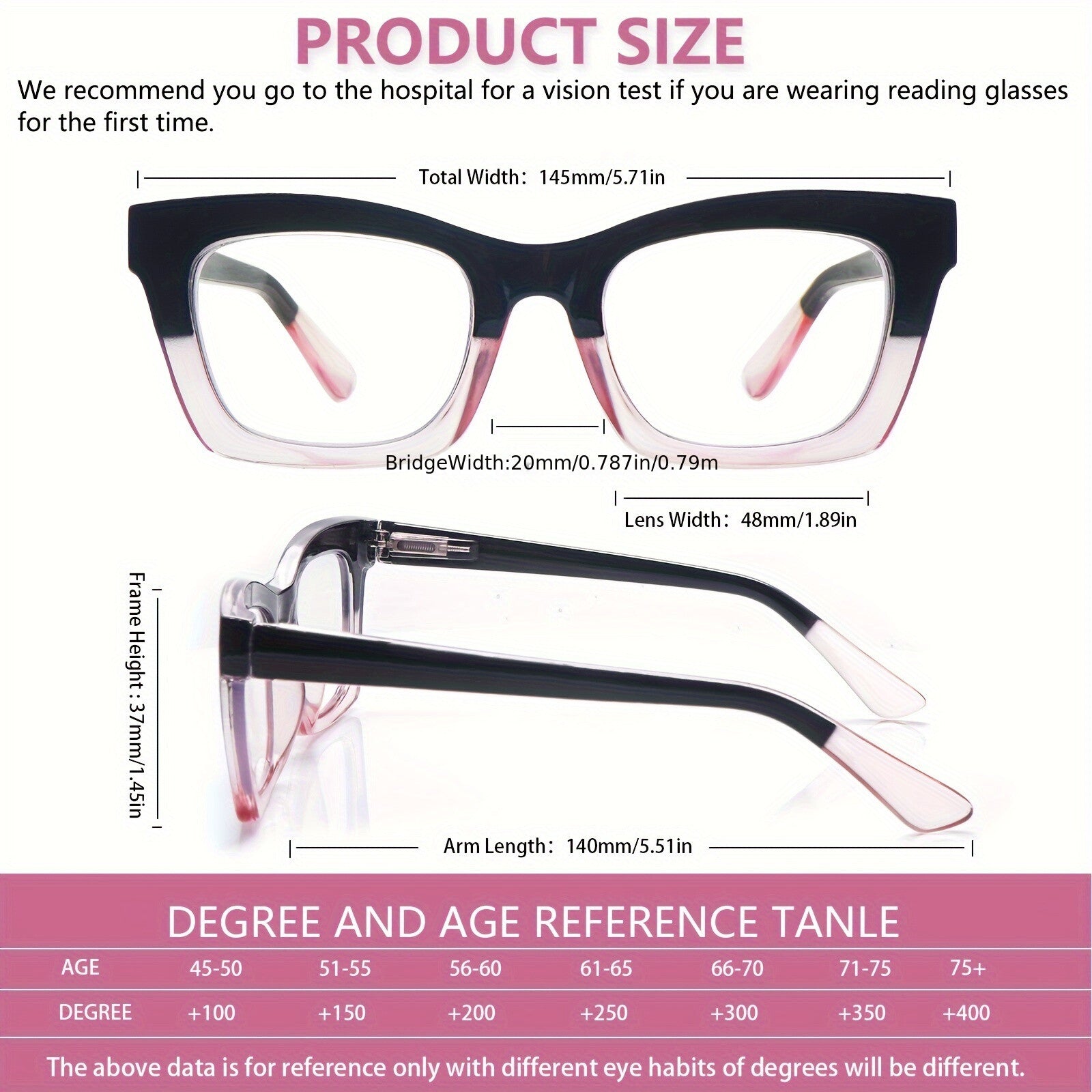 3-Pack Fashionable Women's Reading Glasses Blue Light Blocking Computer Square