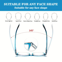KERECSEN 5-pack Gradient Anti-blue Light Reading Glasses, Suitable for Both Men And Women, with Lightweight Frames, Spring Hinges, And High-quality Anti-blue Light Lenses, Effectively Relieving Eye Strain And Fatigue
