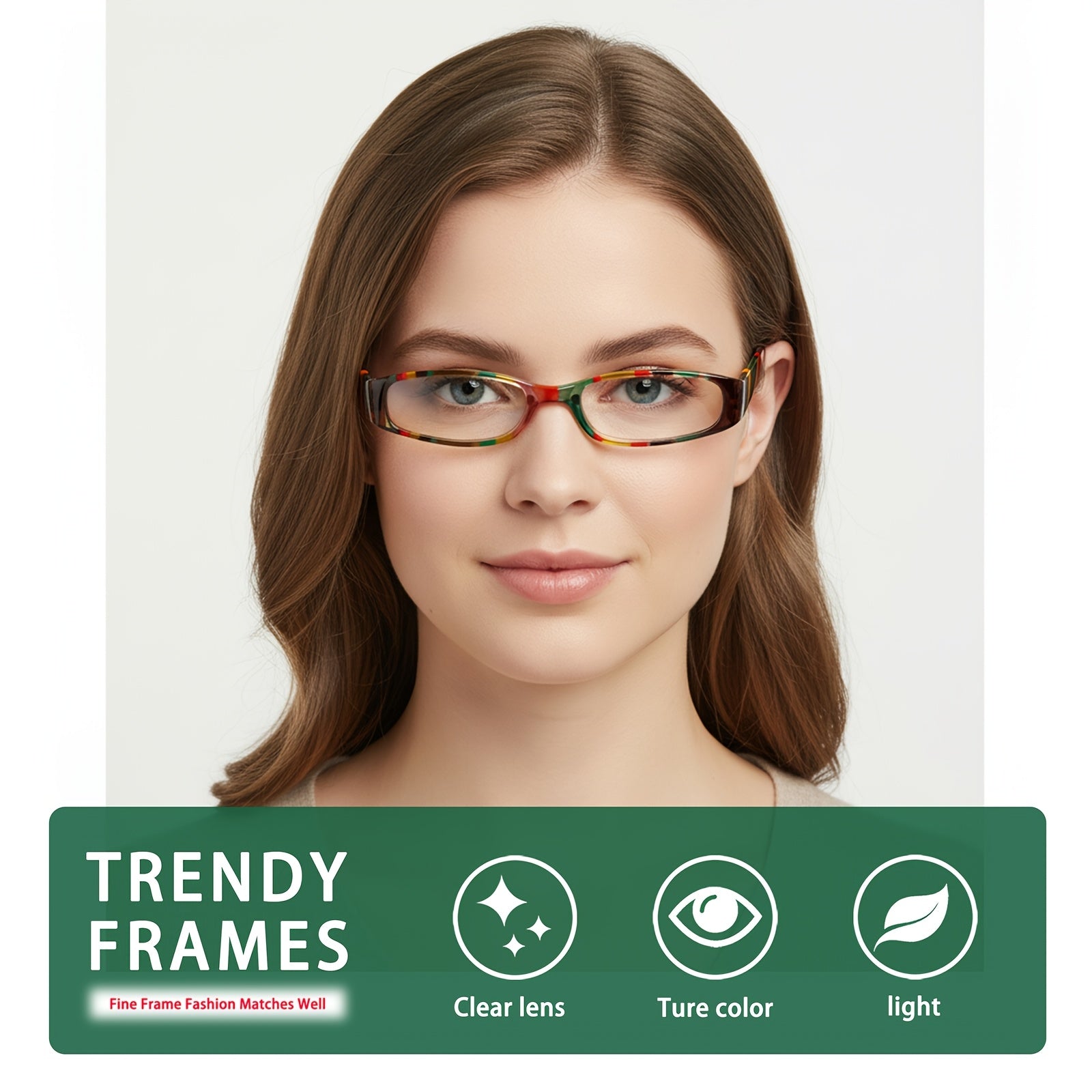 KERECSEN 5-Pack Stylish Color Fashion Glasses Blue Light-Blocking Metal Spring Hinges Rectangular Frames with Color Prints, Reading Glasses Comfortable Wide Temple Trendy Pack Glasses