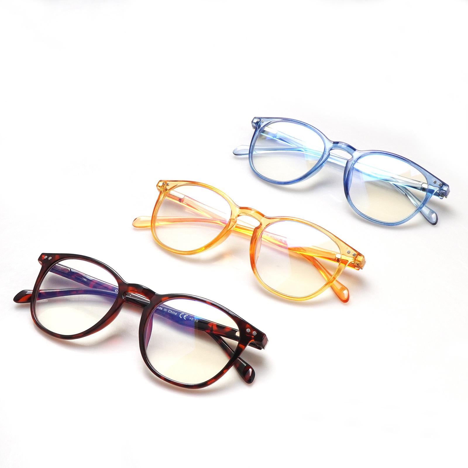 3 Pack Reading Glasses Fashionable Women's Men's Use Eyeglasses Anti-Blue Light Blocking Electronics Blue Light