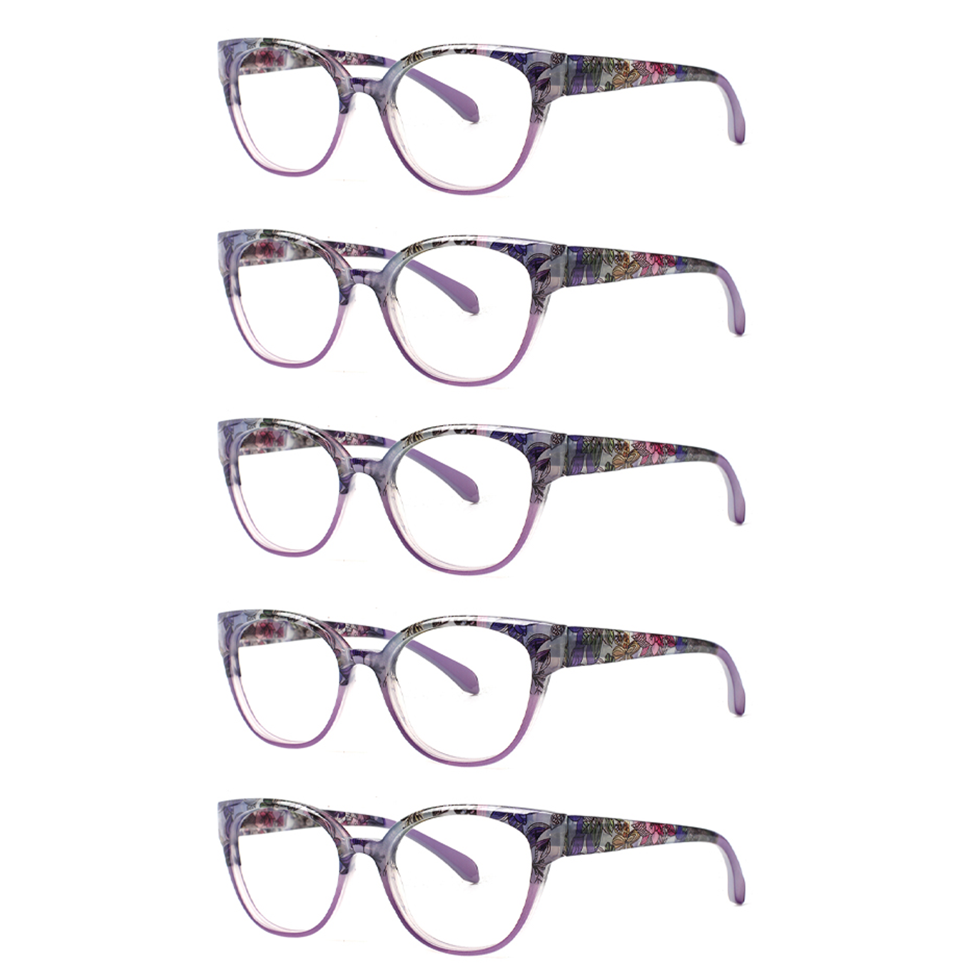 5 Pack Women's Reading Glasses Anti Blue Light Lenses Spring Hinge Reader Glasses FLGHN083