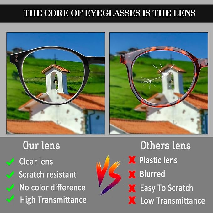 Reading Glasses for Women Men, 5 pack Fashion Readers for Women Men Spring Hinge Eye Glasses, Blue Light Reading Glasses