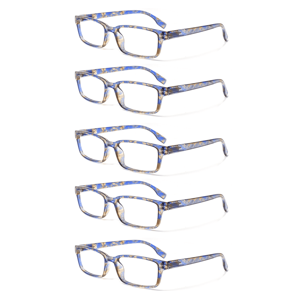 KERECSEN 5 Pack Anti-Blue Light Reading Glasses for Men and Women with Spring Hinges for Computer Readers FLGHN097