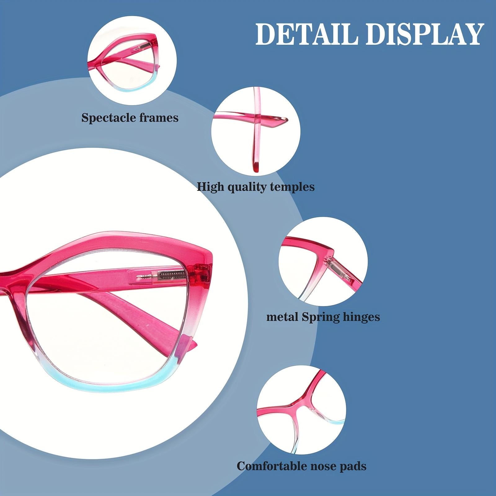 4 Pack Reading Glasses for Women Blue Light Blocking Fashion Readers with Spring Hinges Computer Eye Glasses Anti Glare UV Eyeglasses