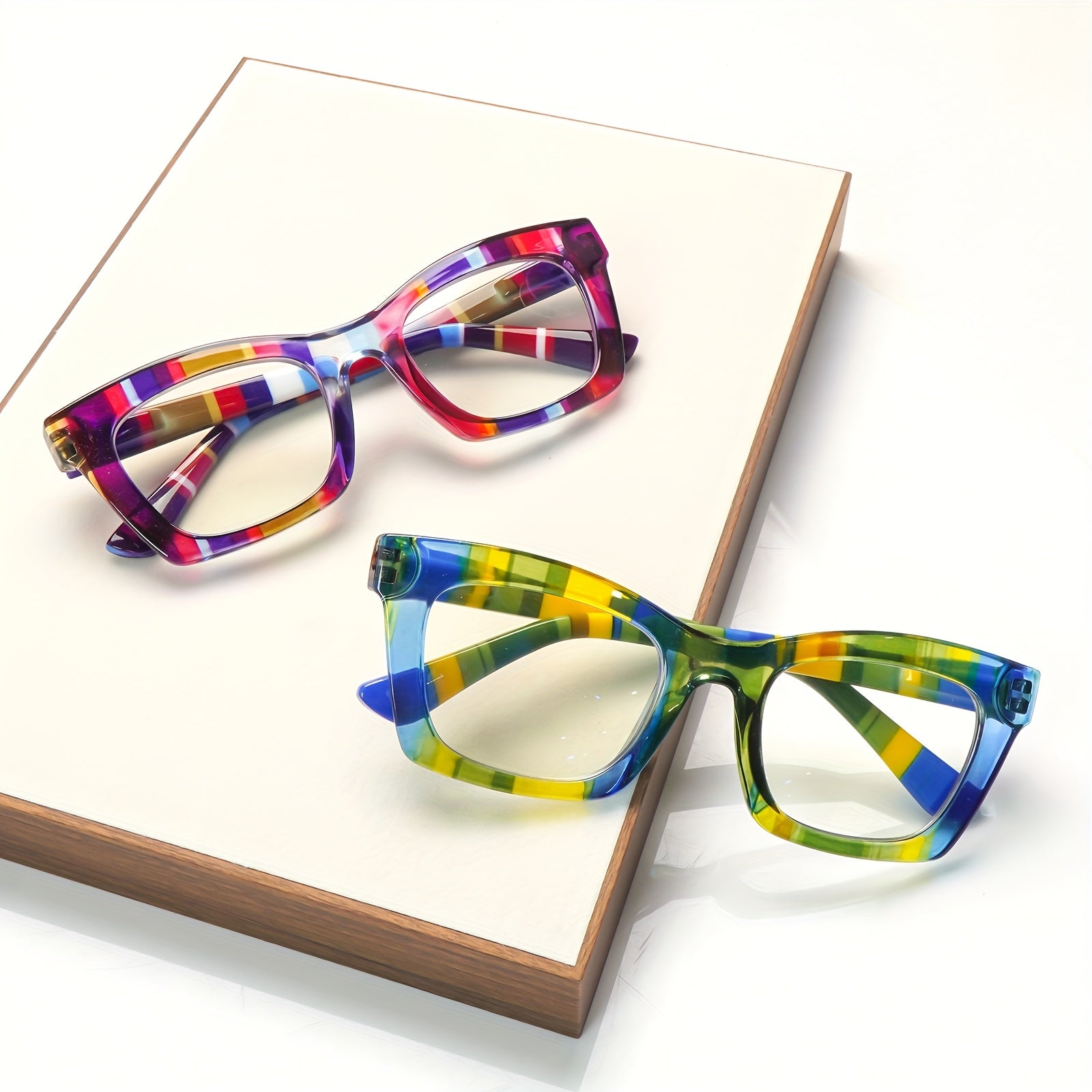 KERECSEN Blue Light Blocking Reading Glasses For Women Classic Striped Pattern Frames With Spring Hinge Design Premium Blue Light Blocking Lenses Stylish Accessory, Comfortable And Durable Ideal For Reading, Daily Commuting, And Computer Work