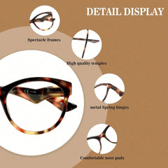 5 Pack of Women's Reading Glasses With Anti-Blue Light Lenses Fashio Print Heart Pattern Spring Hinge Lightweight Glasses