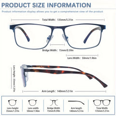 KERECSEN 3 Pack Stylish of Metal Frame Blue Light Blocking Reading Glasses Clear Lens with Comfortable Reading Experience for both Men and Women