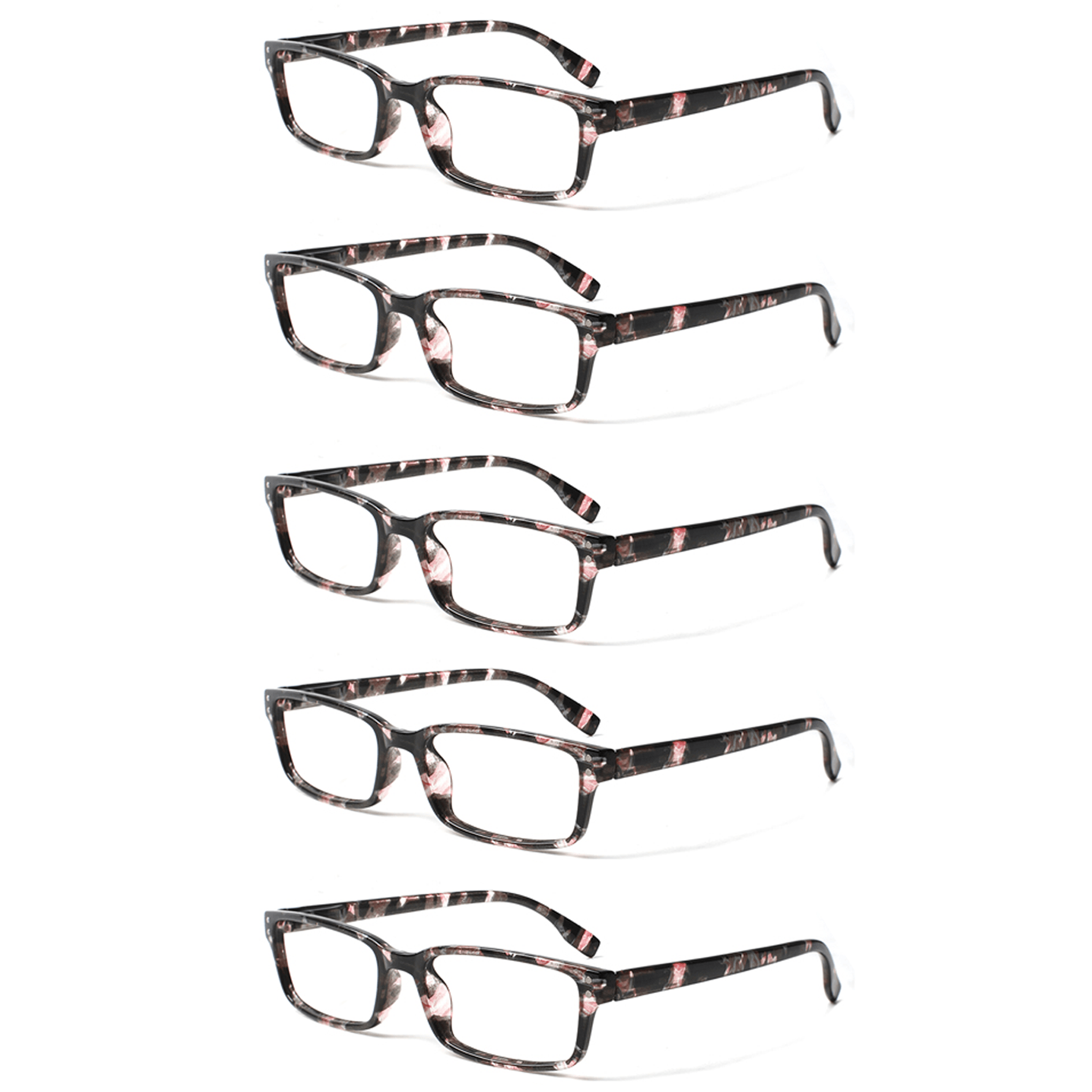 KERECSEN 5 Pack Anti-Blue Light Reading Glasses for Men and Women with Spring Hinges for Computer Readers FLGHN097