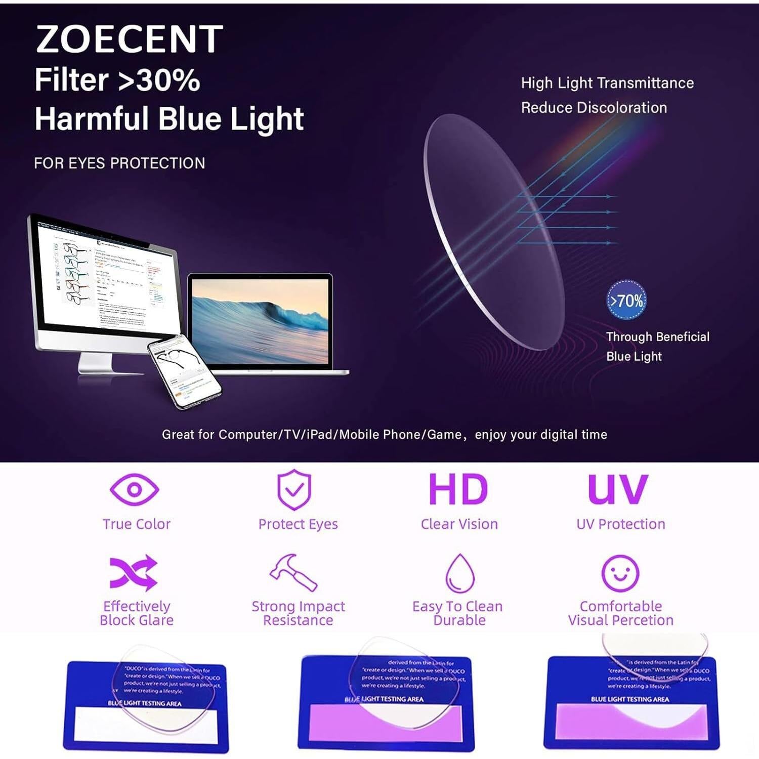 3 Pack Reading Glasses Men and Women Classic Color Matching Anti-Blue Light with Spring Hinge Vintage Eyeglasses