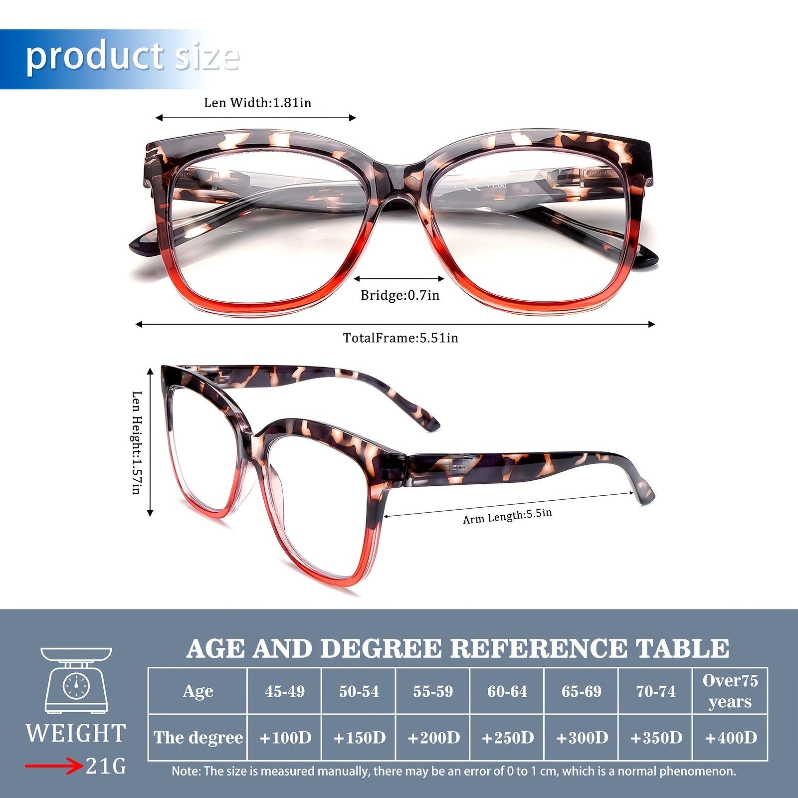4 Pack Reading Glasses for Women Blue Light Blocking Spring Hinge Computer Readers
