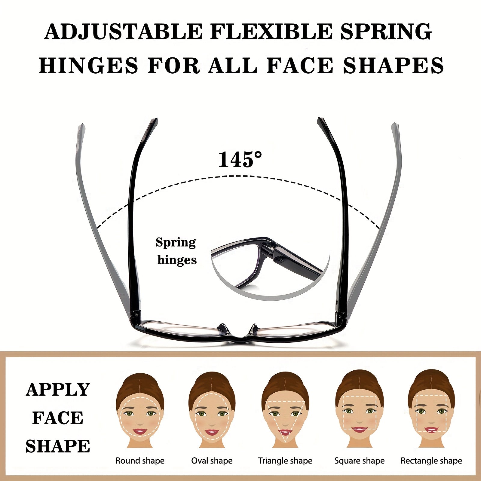 KERECSEN 6 Pairs of Presbyopia Glasses for Men And Women Easy Black Frame Reading Glasses Block Blue Light Readers Durable Not Afraid of Losing Versatile And Fashionable for All Face Shapes Metal Spring Hinges