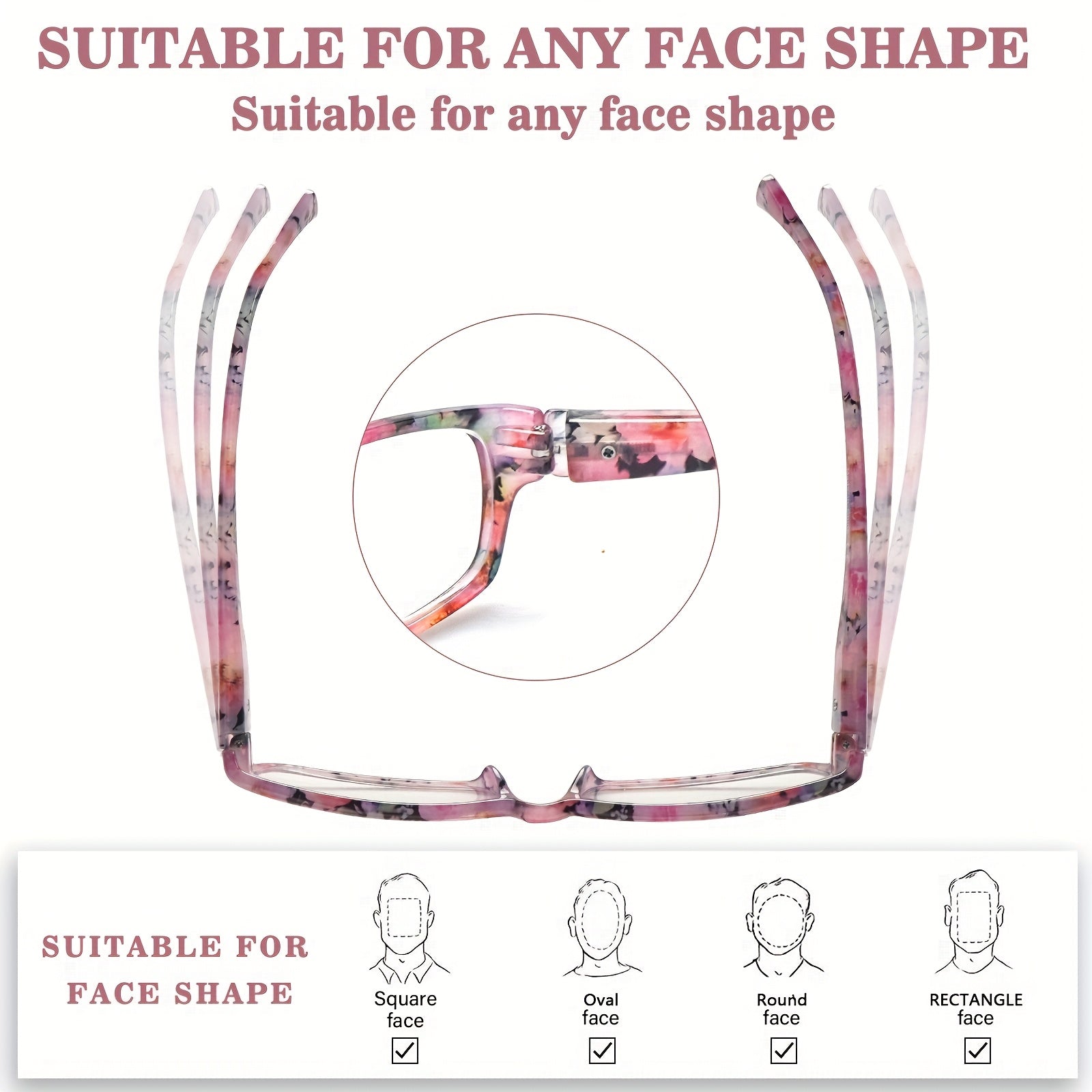 6 PACK Fashionable Anti-blue Light Reading Glasses, Spring Hinges, Specially Designed for Women, Fashionable Accessories, Comfortable Striped Design, Comfortable to Wear. Suitable for Reading, Computer Work, And Daily Commuting.