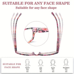 6 PACK Fashionable Anti-blue Light Reading Glasses, Spring Hinges, Specially Designed for Women, Fashionable Accessories, Comfortable Striped Design, Comfortable to Wear. Suitable for Reading, Computer Work, And Daily Commuting.
