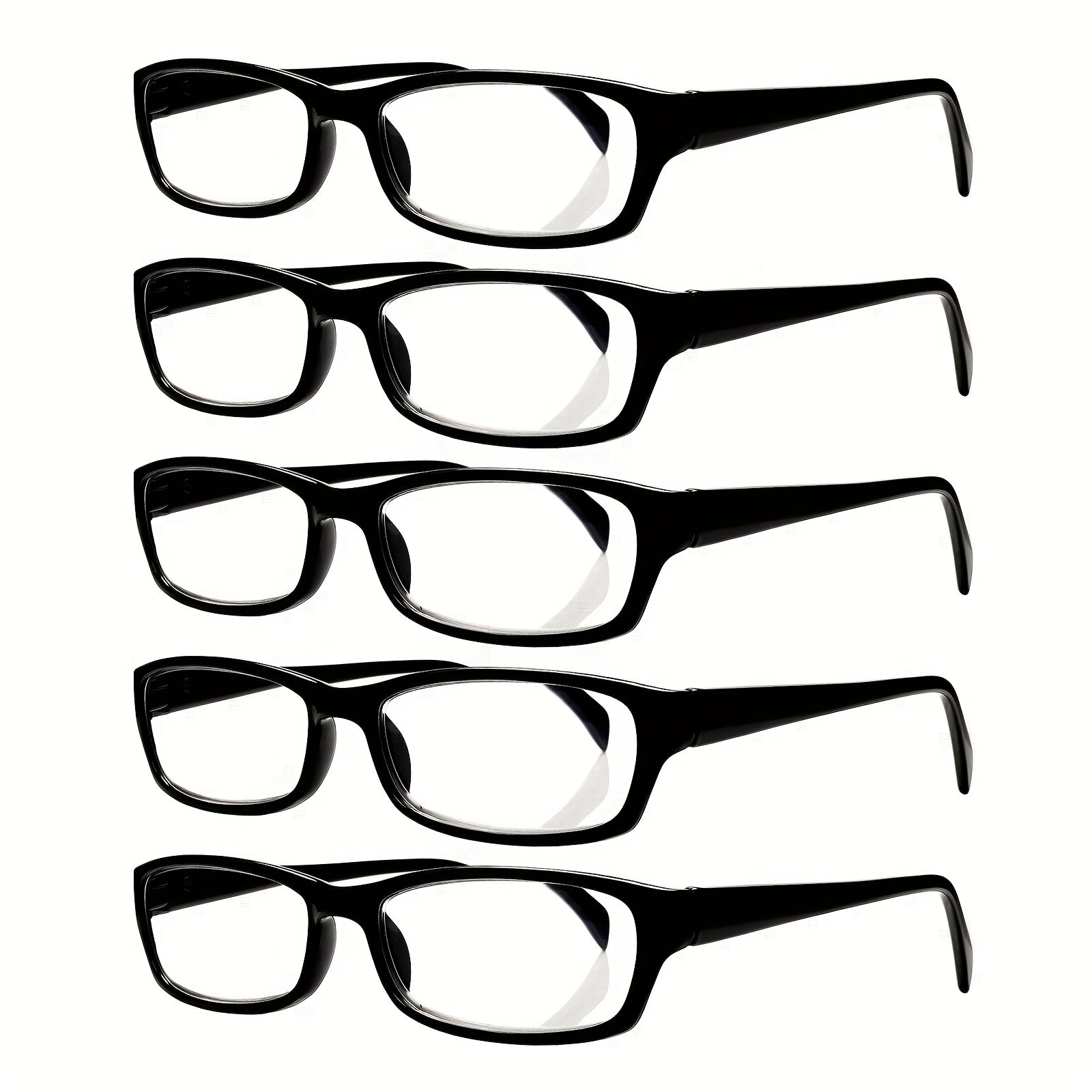 KERECSEN 5-Pack  Reading Glasses Women Fashionable Anti- Light Reading Glasses for Daily Commute Computer Readers Rectangular Frame with Spring Hinge Suitable for Variety Of Face Shapes Lightweight Reading Glasses New Products Selected for You