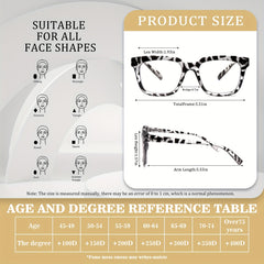 KERECSEN A Set of Six Fashionable And Lightweight Reading Glasses That Block Blue Light, Featuring Spring Hinges And a Large Frame Design. This Portable Pack Comes in Six Colors And Is Suitable for Both Men And Women