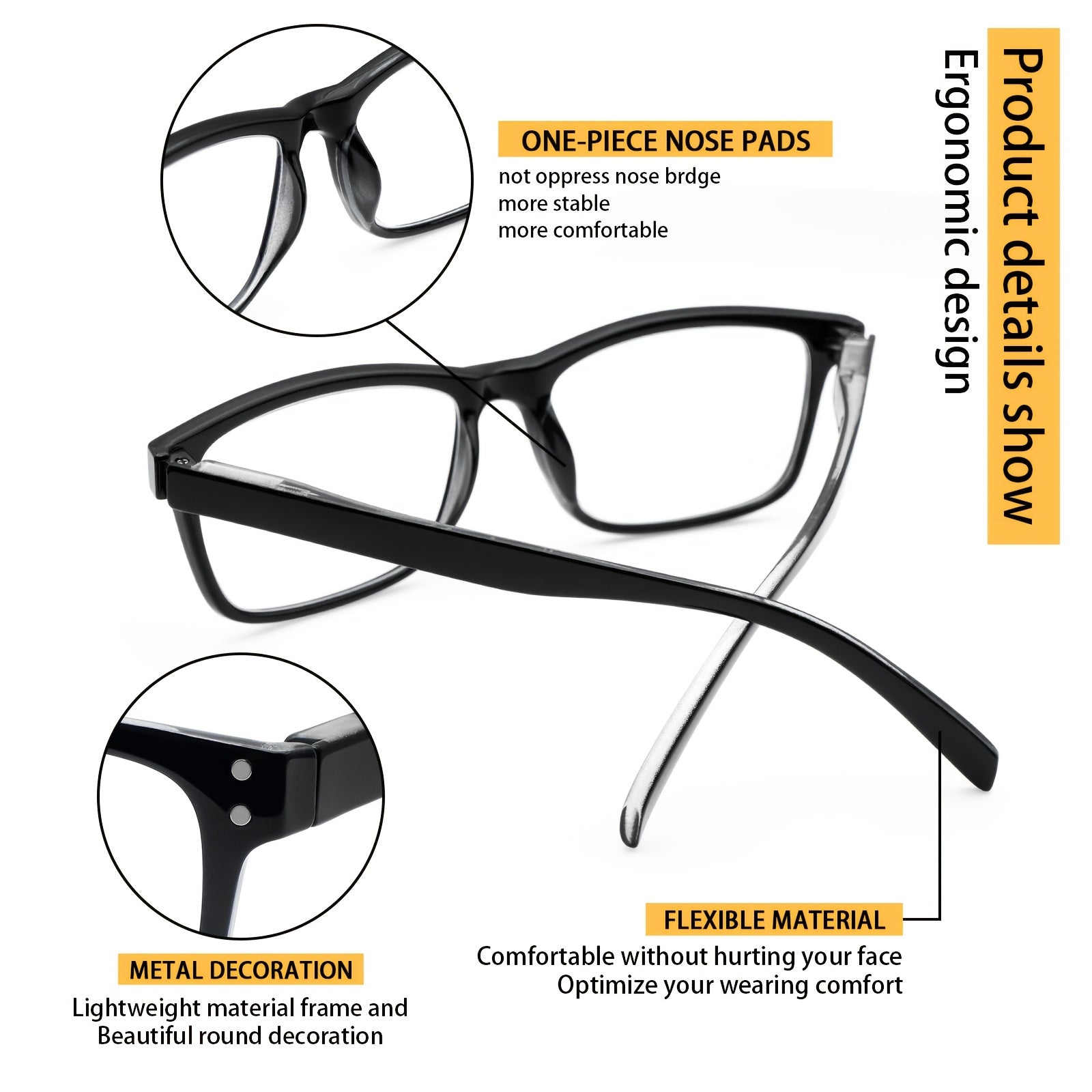 KERECSEN 5 Pack Blue Light Blocking Reading Glasses with  Strength - Unbreakable & Durable Spring Hinges Computer Eyeglasses for Men & Women Suitable for Digital Devices, Computer, Tablet, Smartphone