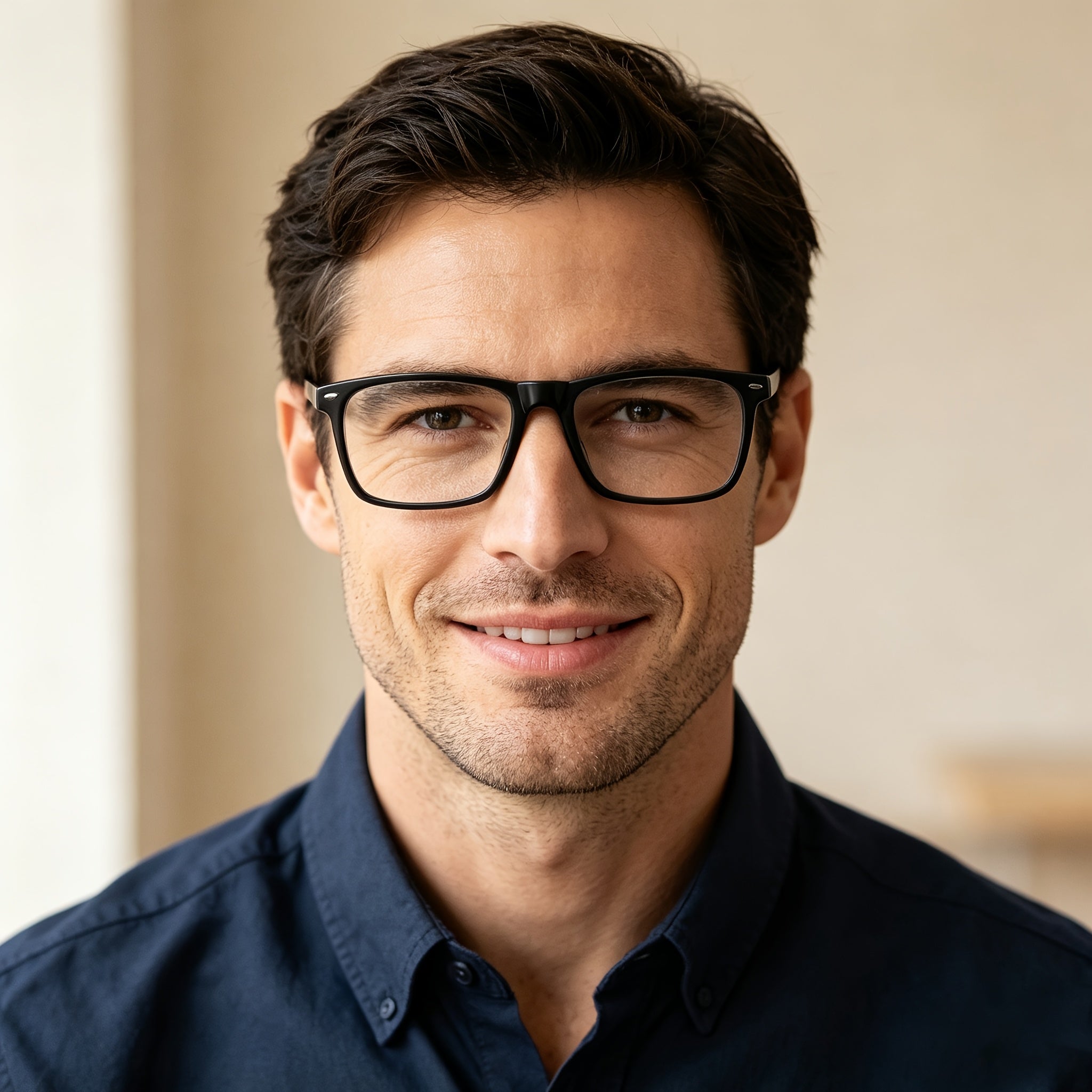 KERECSEN 5-Pack Reading Glasses for Men And Women, Black Square-Frame Readers, Clear-Lens Presbyopia Glasses