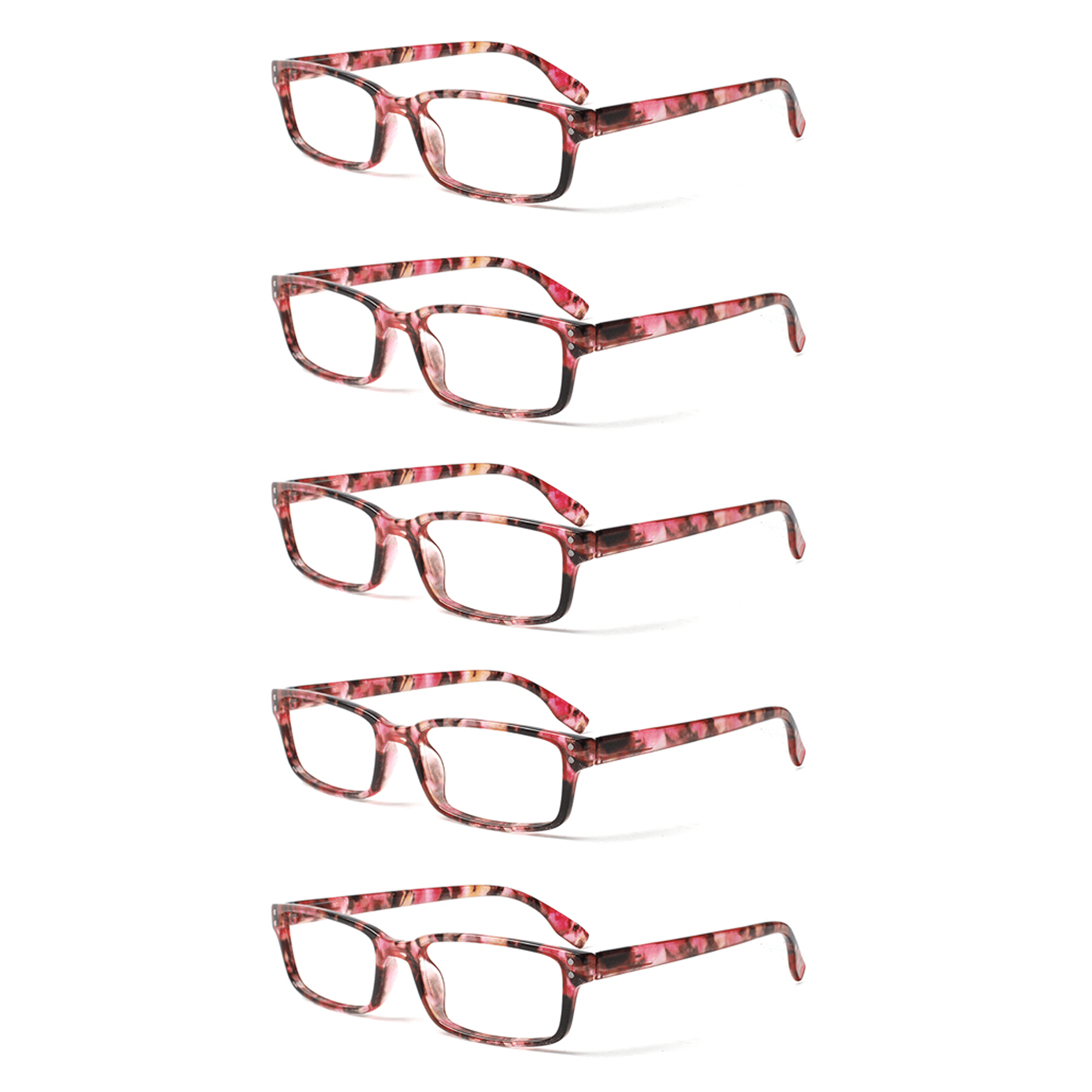 KERECSEN 5 Pack Anti-Blue Light Reading Glasses for Men and Women with Spring Hinges for Computer Readers FLGHN097