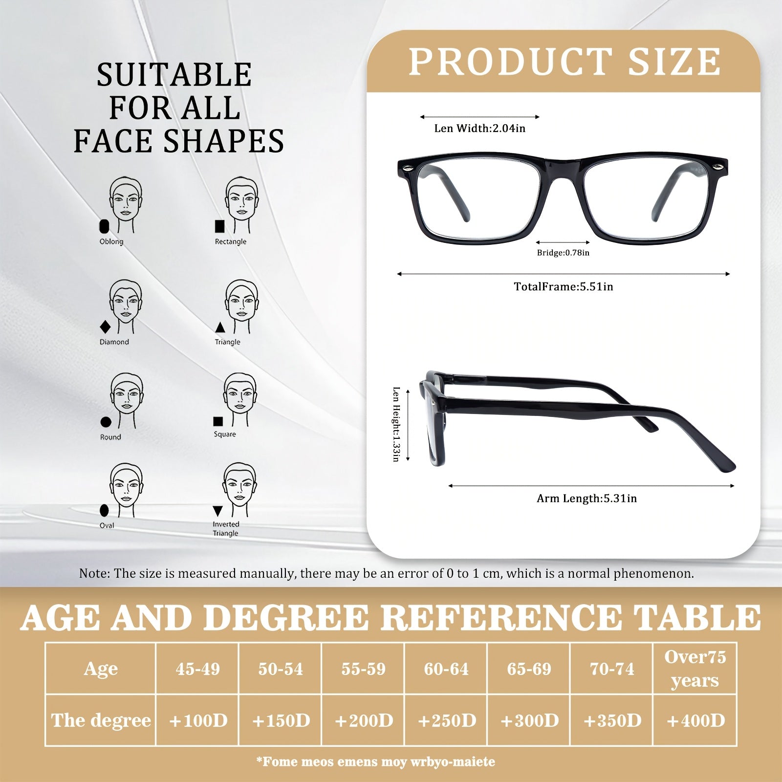 KERECSEN 5pcs Set of Black Reading Glasses, All-Black Lenses, Metal Spring Hinges, Flexible Fit Designed for Men, And Classic Women'S Reading Glasses, an Excellent Choice for a Gift