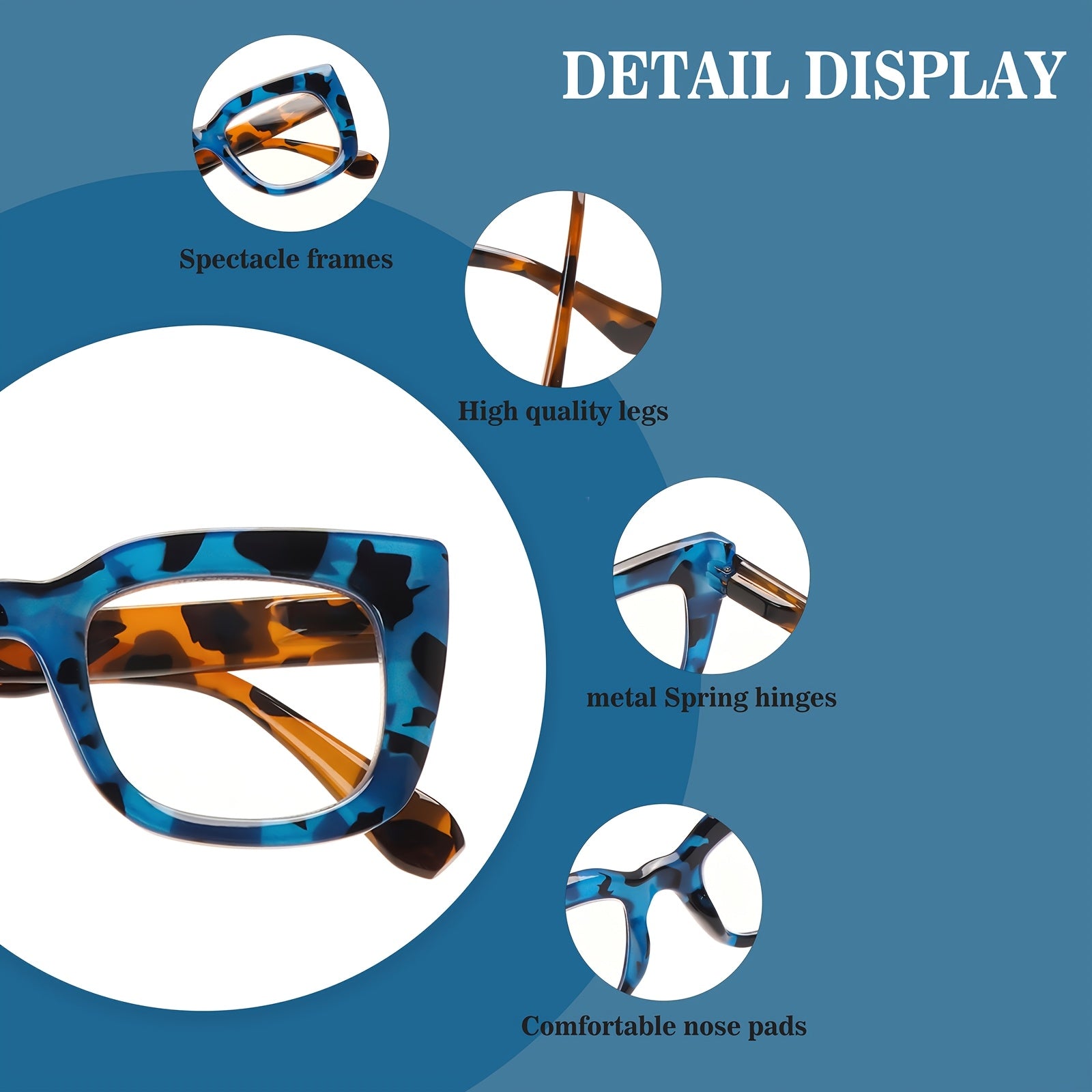 KERECSEN 4 Pack Stylish Cat-Eye Frame Blue Light Blocking Reading Glasses for Women with Metal Spring Hinges, High-Quality Tortoiseshell Color, Elegant Women's Reading Glasses for Casual Attire, Great As A Gift