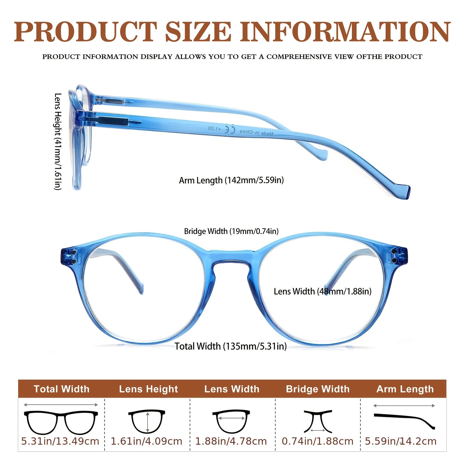 KERECSEN Blue-Light Blocking Reading Glasses For Women  Computer Readers Simple Style Reading Glasses With Spring Hinge Lightweight And Comfortable For Daily Wear Five Colours Value Pack Eyeglasses Witn +1.25 To +4.0..