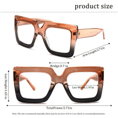 KERECSEN 4 Pack Men And Women Reading Glasses High Quality Rectangular Large Frame Anti-Blue Light Computer Reading Glasses Protect Eyes When Reading Book Powers Available The Best Gifts
