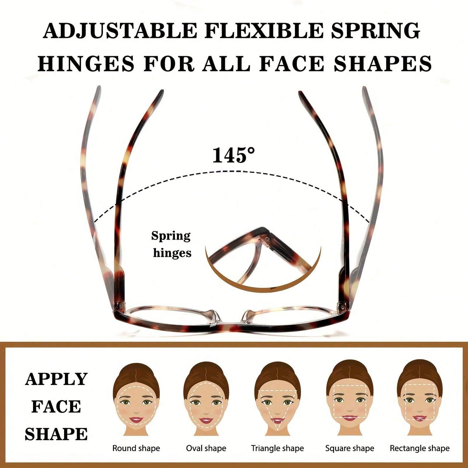 5 Pack of Women's Reading Glasses With Anti-Blue Light Lenses Fashio Print Heart Pattern Spring Hinge Lightweight Glasses