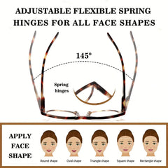 5 Pack of Women's Reading Glasses With Anti-Blue Light Lenses Fashio Print Heart Pattern Spring Hinge Lightweight Glasses