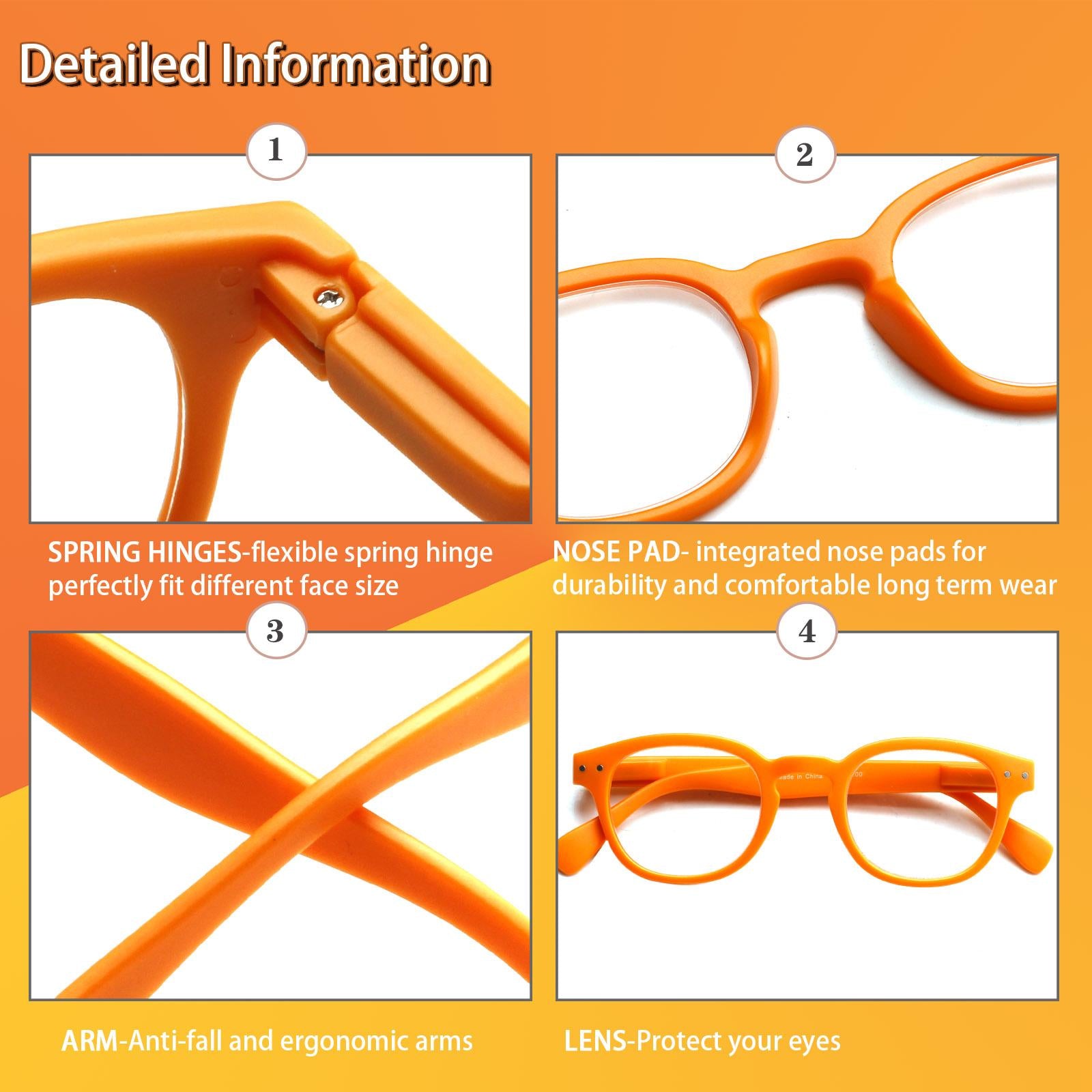 6 Pack Reading Sunglasses for Women and Man Sun Readers Glasses Spring Hinge Outdoor Sunglasses