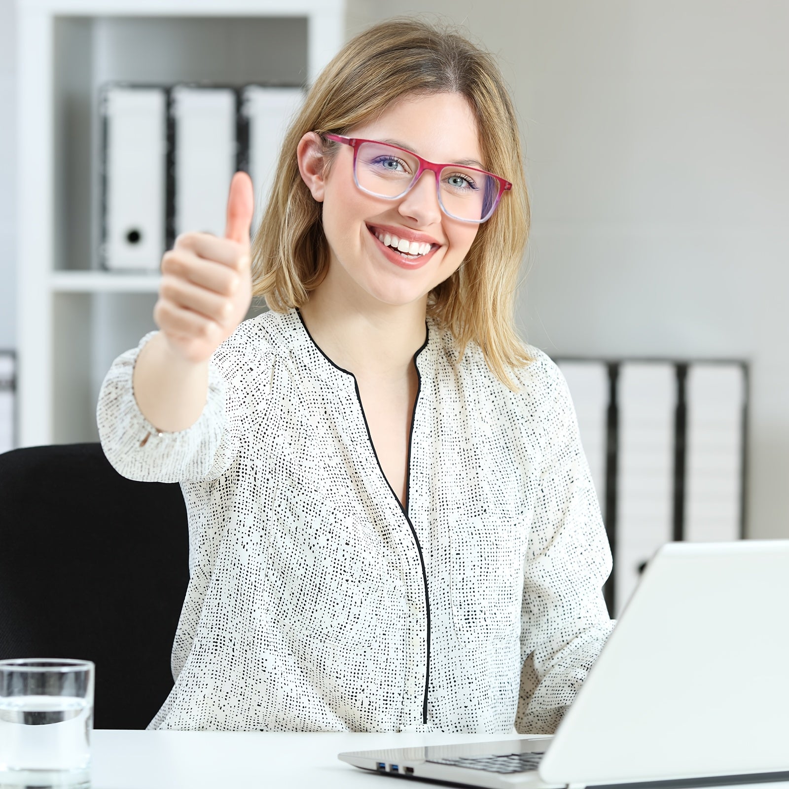 KERECSEN Blue Light Blocking Reading Glasses Suitable for Computer, Digital Screens &, Spring Hinge Eyewear with Full-Rim Frames, Round/Rectangle for Computer Syndrome, Office & Commuting