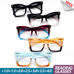 KERECESN 5-Pack Fashion Men And Women, Blue Light Protection with Oversized Square Frames And Spring Hinges, And Premium Blue Light-Blocking Lenses to Effectively Eye Strain. Reading And Computer Work, Holiday Gift