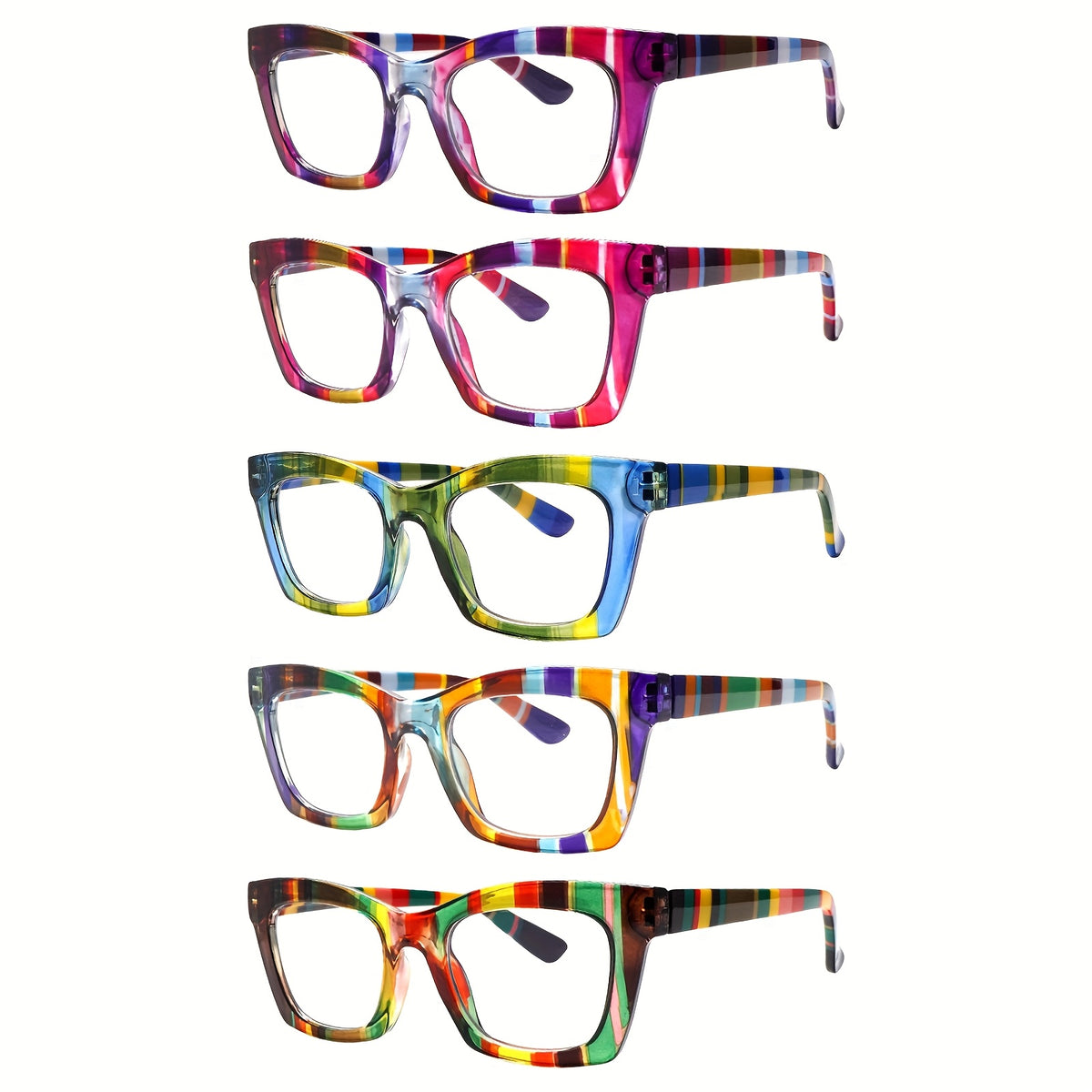KERECSEN Blue Light Blocking Reading Glasses For Women Classic Striped Pattern Frames With Spring Hinge Design Premium Blue Light Blocking Lenses Stylish Accessory, Comfortable And Durable Ideal For Reading, Daily Commuting, And Computer Work