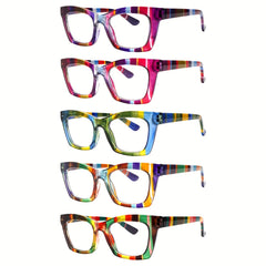 KERECSEN Blue Light Blocking Reading Glasses For Women Classic Striped Pattern Frames With Spring Hinge Design Premium Blue Light Blocking Lenses Stylish Accessory, Comfortable And Durable Ideal For Reading, Daily Commuting, And Computer Work