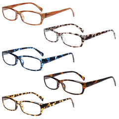 KERECSEN Reading Glasses 5 Pack Anti-Blue Light Fashion Pattern Printed Women's Glasses with Spring Hinges 069-3