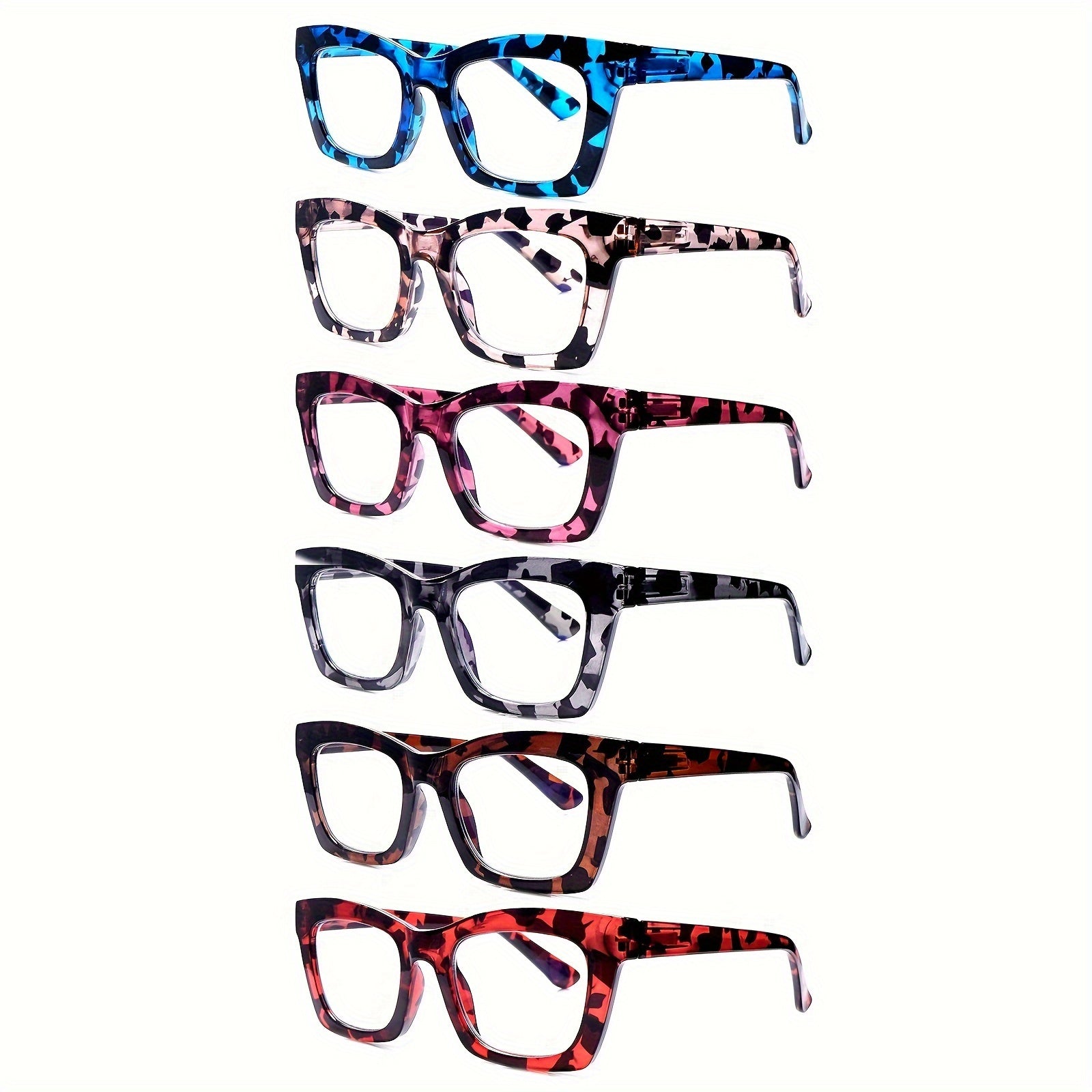 6 Pack Reading Glasses Blue Light Readers Women Glasses Anti Eyestrain Reading Glasses