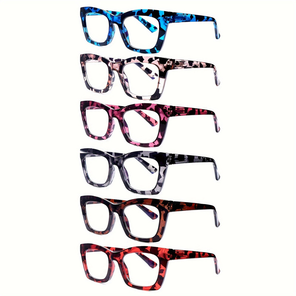 6 Pack Reading Glasses Blue Light Readers Women Glasses Anti Eyestrain Reading Glasses