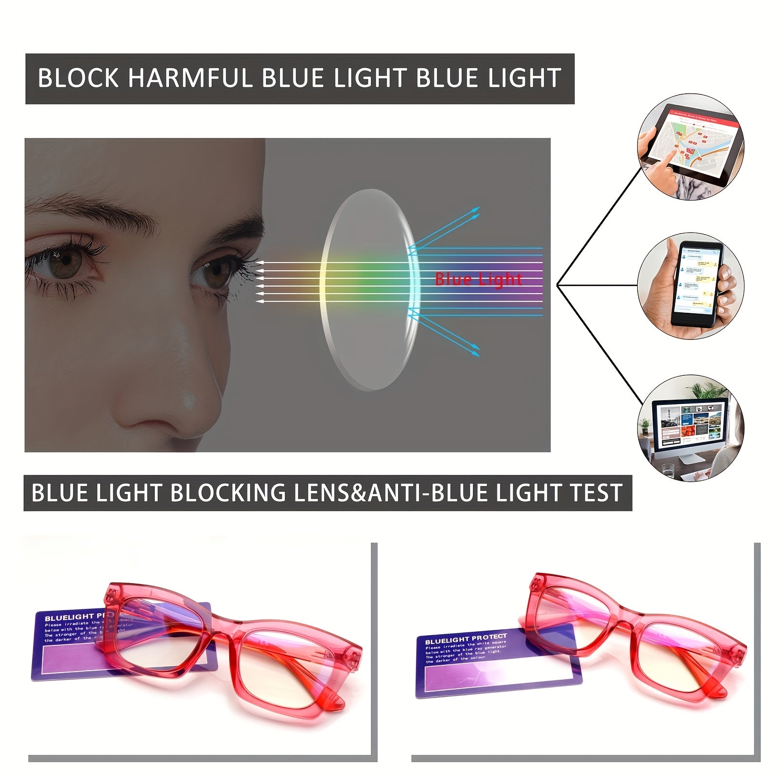 6 Pairs Women Outdoor Reading Glasses Anti-Blue Light Sunshade Reading Glasses UV Protection Spring Hinge Stylish Outdoor Oversized Sun Readers Fashion Glasses Valentine'S And Mother'S Day Gifts, Girls Must Have
