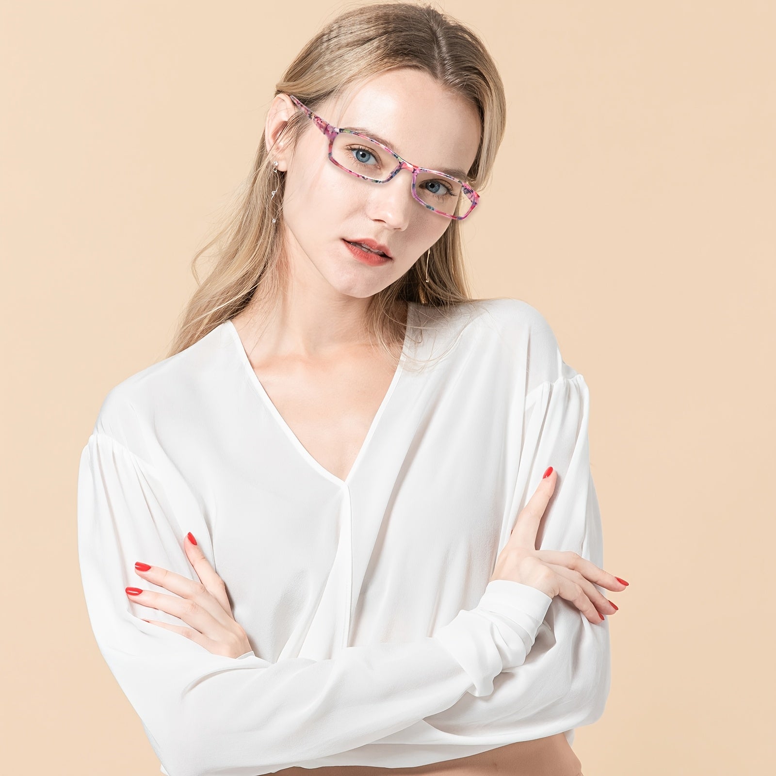 6 PACK Fashionable Anti-blue Light Reading Glasses, Spring Hinges, Specially Designed for Women, Fashionable Accessories, Comfortable Striped Design, Comfortable to Wear. Suitable for Reading, Computer Work, And Daily Commuting.