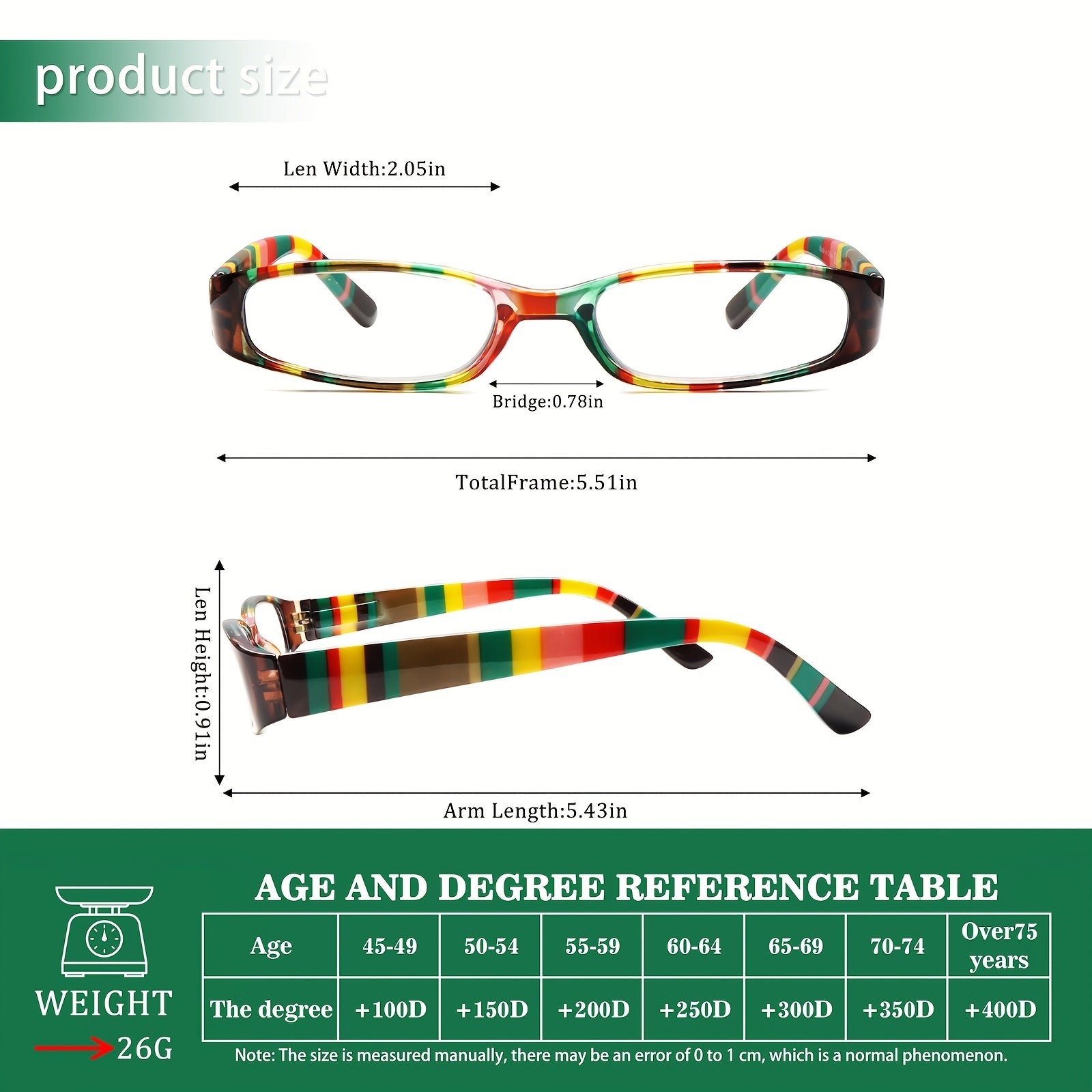 KERECSEN 5-Pack Stylish Color Fashion Glasses Blue Light-Blocking Metal Spring Hinges Rectangular Frames with Color Prints, Reading Glasses Comfortable Wide Temple Trendy Pack Glasses