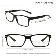 KERECSEN 6pcs Set Of Blue Light Blocking Reading Glasses, Suitable for Both Men And Women, Sturdy Spring Hinges, Lightweight Classic Black Frame, Eye Fatigue, Clear Magnifying Vision, Computer And Daily Use (+1.0 to+5.0)