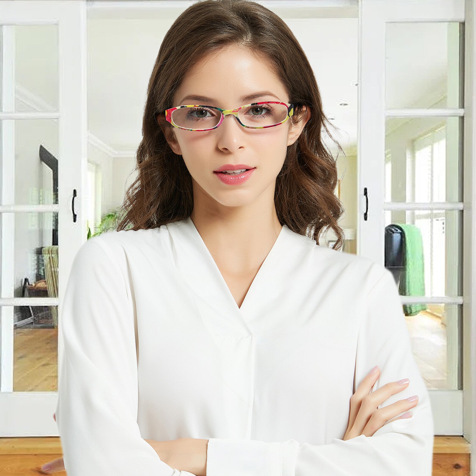 4 Pack Fashion Reading Glasses for Women Pattern Print Anti UV Readers