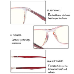 4 Pack Reading Glasses for Men and Women Blue Light Blocking Computer Reader Quality Spring Hinge Color Readers