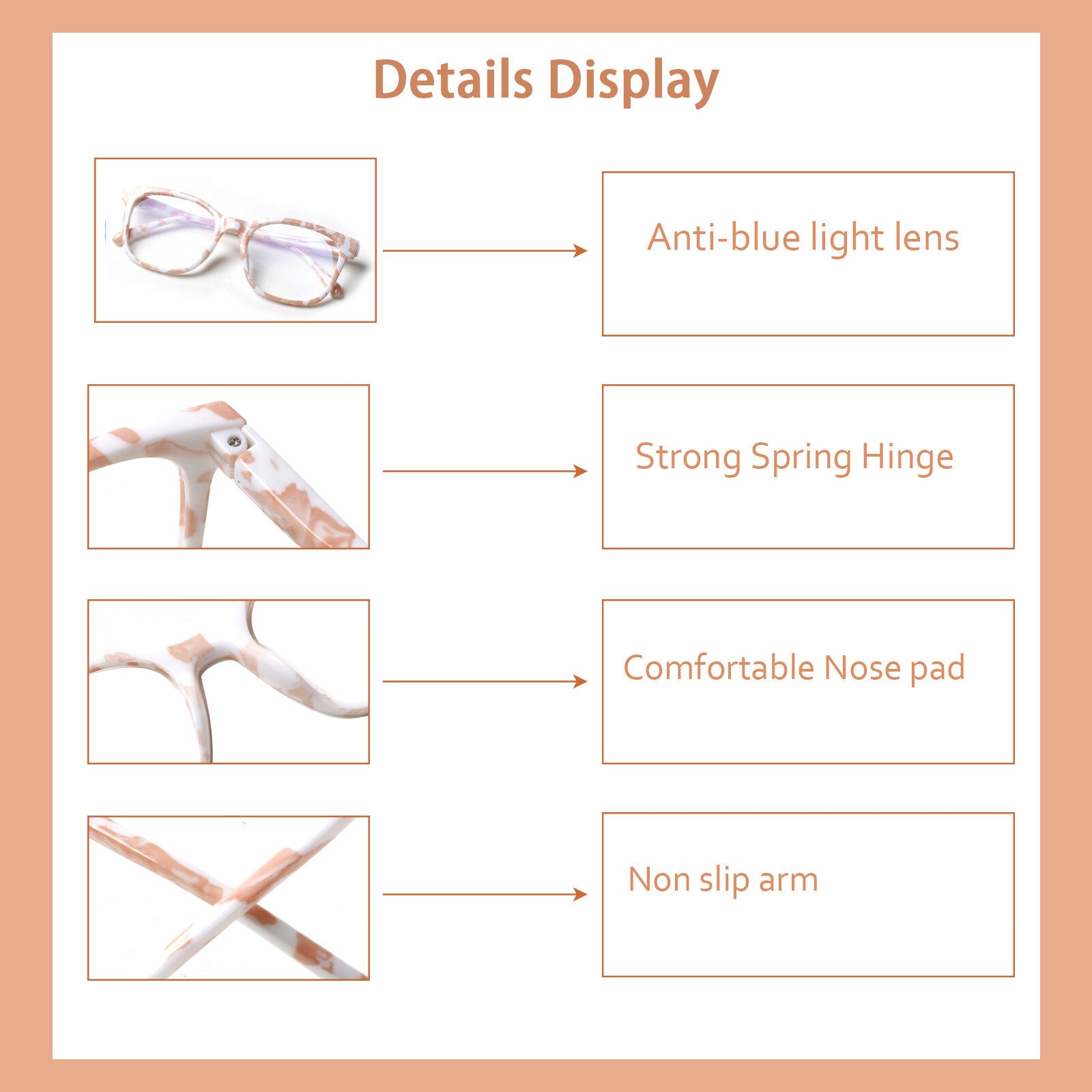 5 Pack Reading Glasses Blue Light Blocking for Women Computer Readers