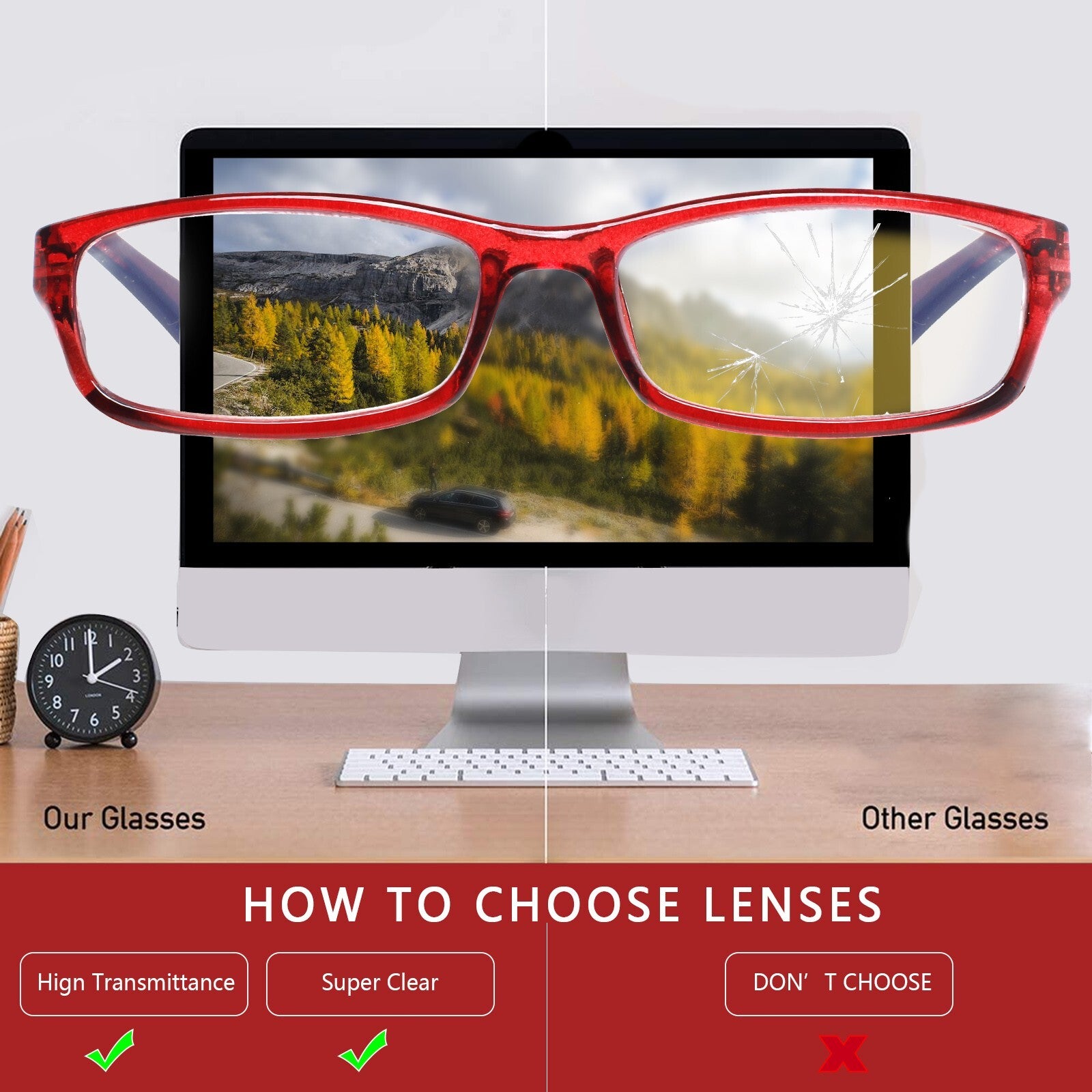 6 Pack Multifocal Women's Reading Glasses Anti Blue Light Lens Reading Glasses