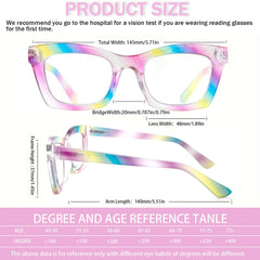 4 Pack Ladies Reading Glasses Blue Light Blocking Spring Hinge Fashion Pattern Print Eyeglasses for Women