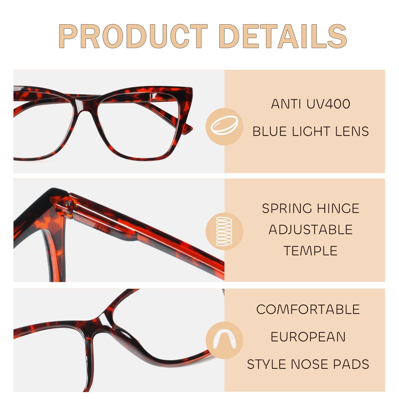 2 Pack Reading Glasses for Women-Blue Light Blocking Readers Fashion Cat Eye Eyeglasses Spring Hinge Multifocal Readers